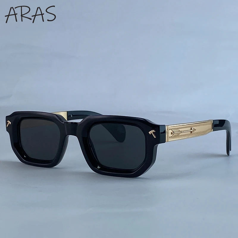 Men's Vintage Square Alloy-Frame Sunglasses