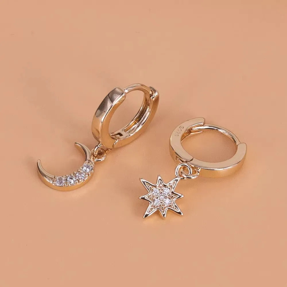 925 Sterling Silver Star Tassel Chain Earrings for Women