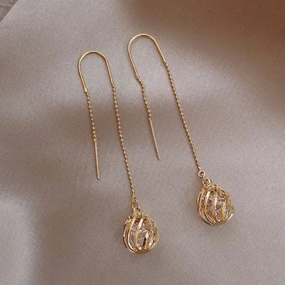 Zircon Crystal Bee Butterfly Flower Drop Ear Line Earrings for Women