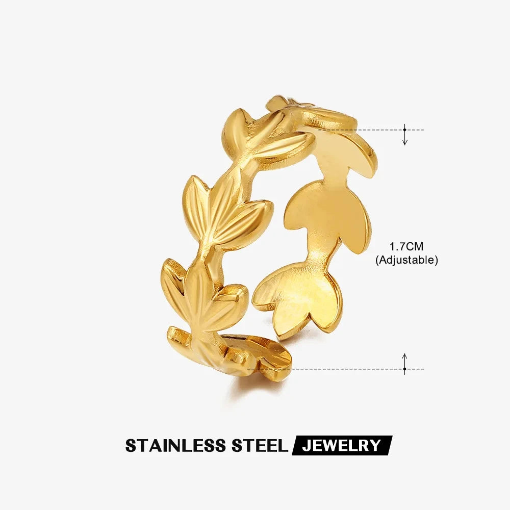Shell & Star Adjustable Open Ring for Women | 18K Gold Plated