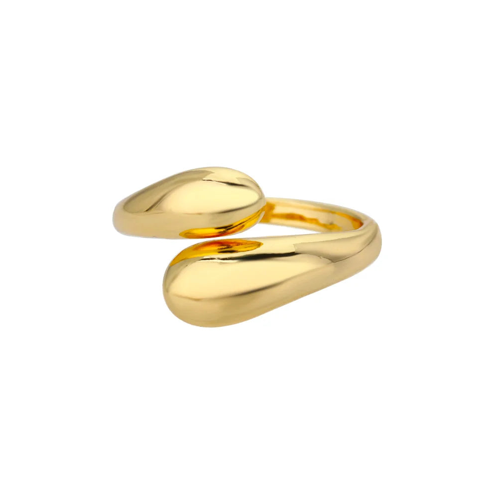 Multilayer Geometric Open Ring for Women | Vintage 18K Gold Plated