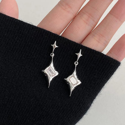 Y2K Star Crystal Drop Dangle Earrings for Women