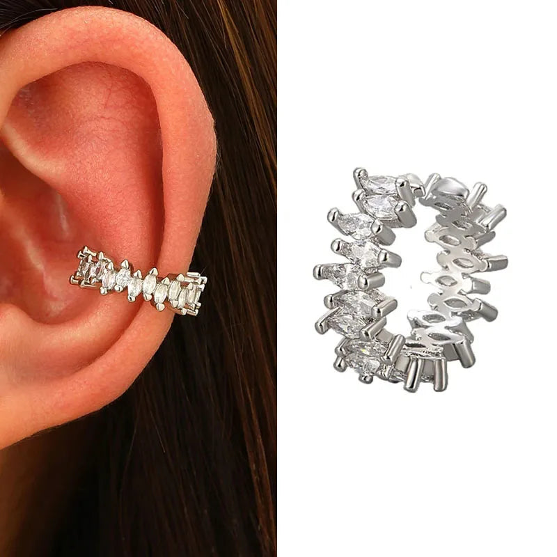 Horse Eye Zircon Ear Cuff Clip Earring for Women — No Piercing