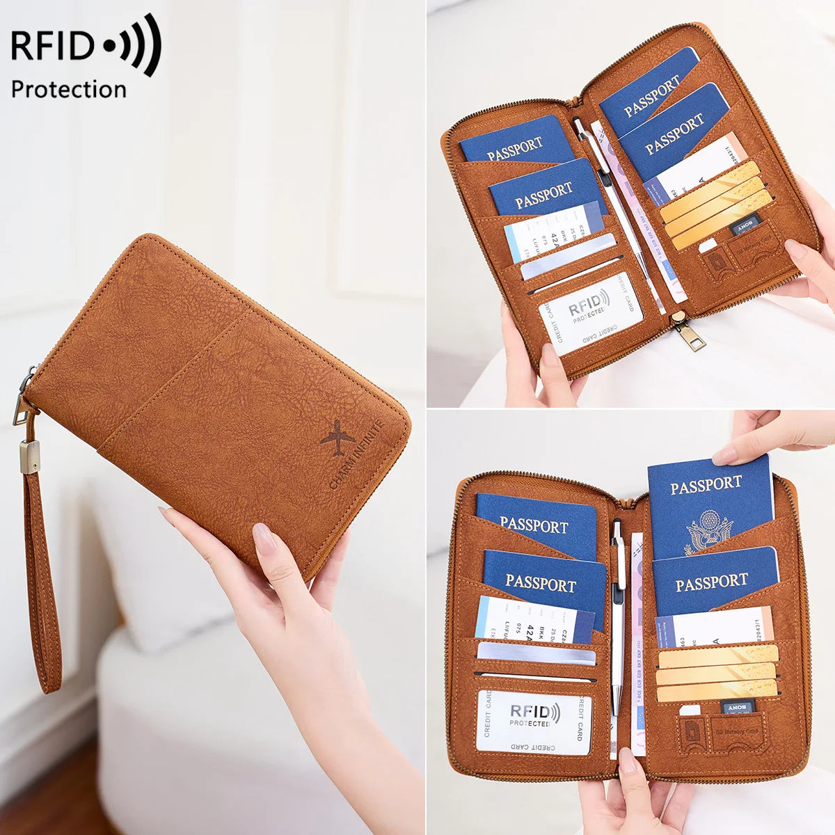 RFID Blocking Passport Holder & Travel Document Organizer