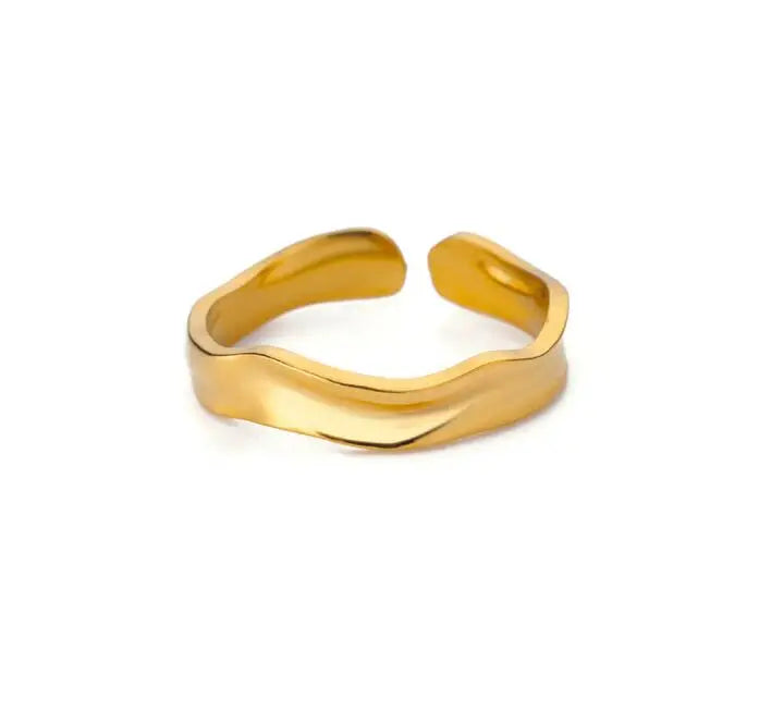 Minimalist Geometric Opening Ring for Women | 18K Gold Plated