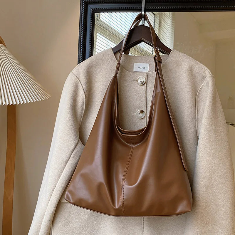 Minimalist Faux Leather Hobo Bag for Women