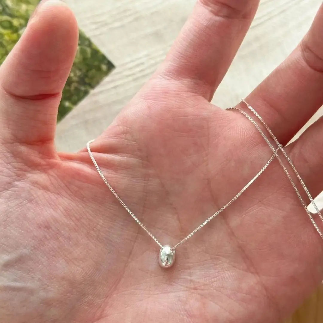 925 Sterling Silver Bead Geometric Pendant Choker Necklace for Women