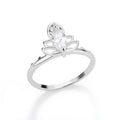 Delicate Flower Wide Band Ring for Women | 18K Gold Plated