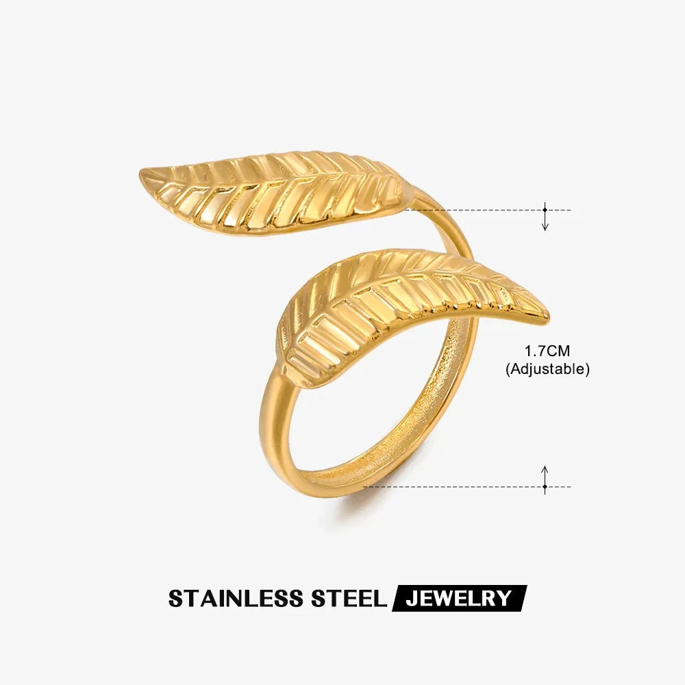 Shell & Star Adjustable Open Ring for Women | 18K Gold Plated