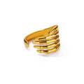 Shell & Star Adjustable Open Ring for Women | 18K Gold Plated