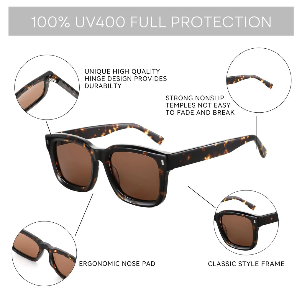 Unisex Classic Square Polarized Sunglasses