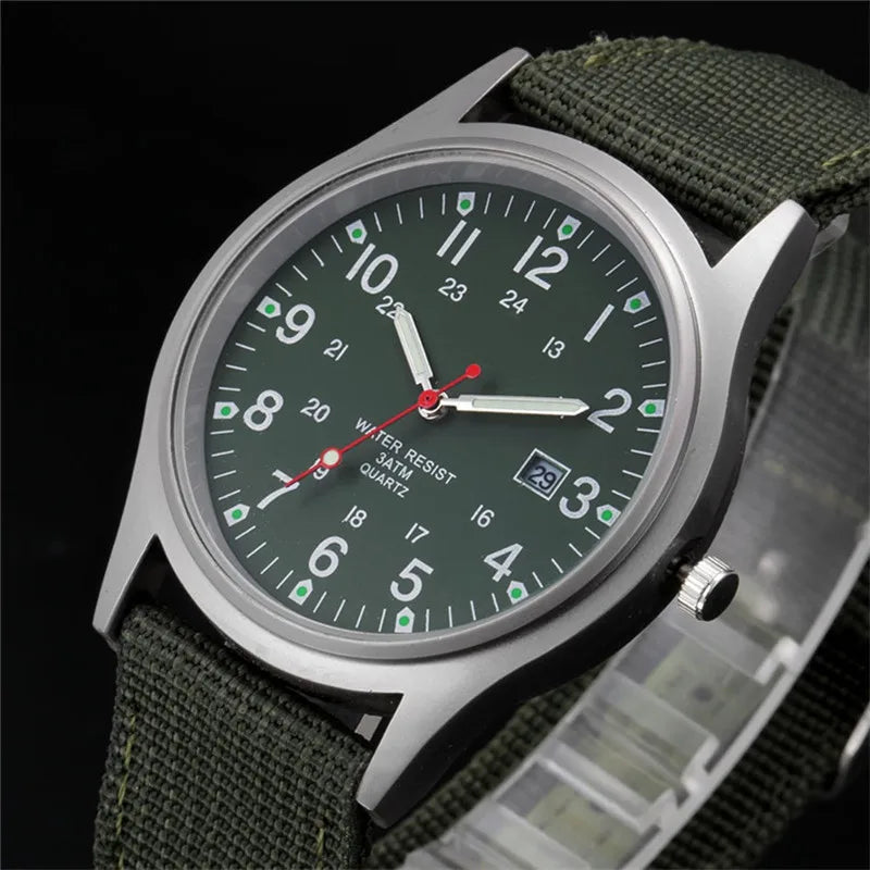 Men's Arabic Dial Quartz Watch with Silicone Strap