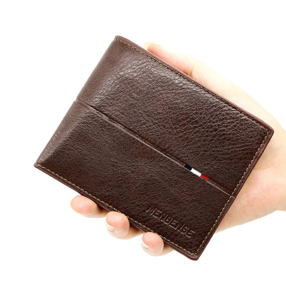 Men's Slim Bifold PU Leather Wallet | Multi-Compartment Card Holder & Coin Purse