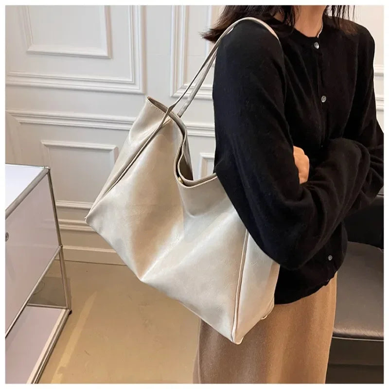 Soft PU Leather Shoulder Tote Bag