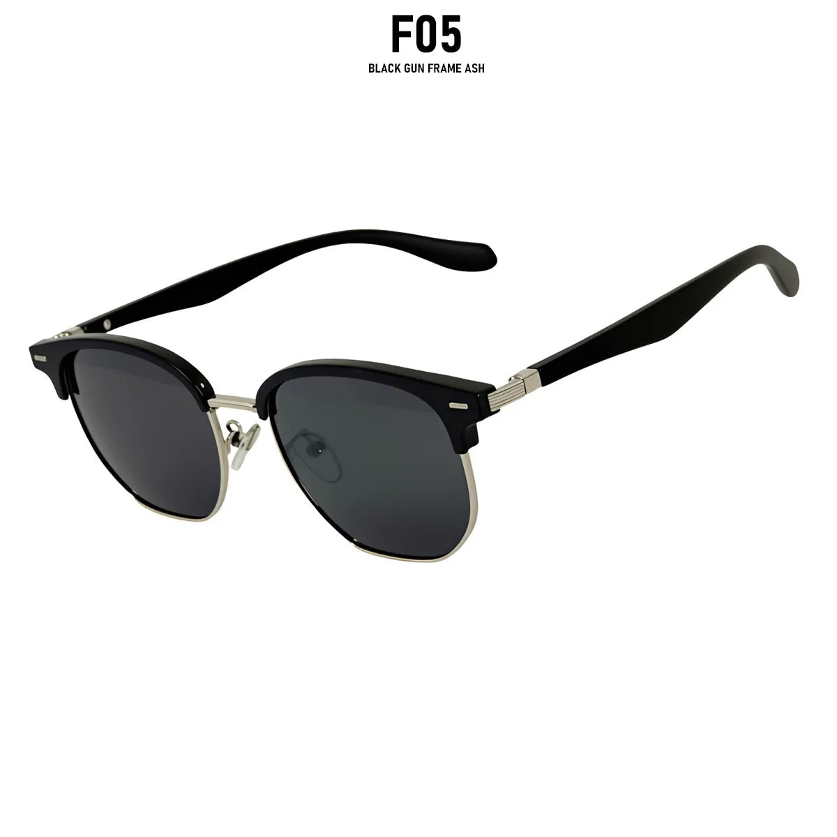 Retro Semi-Rimless Oval Sunglasses