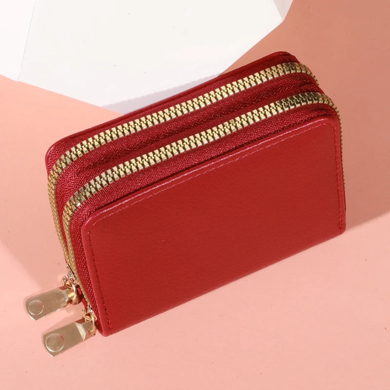 Lychee Pattern Large Capacity Short Zipper Purse for Women