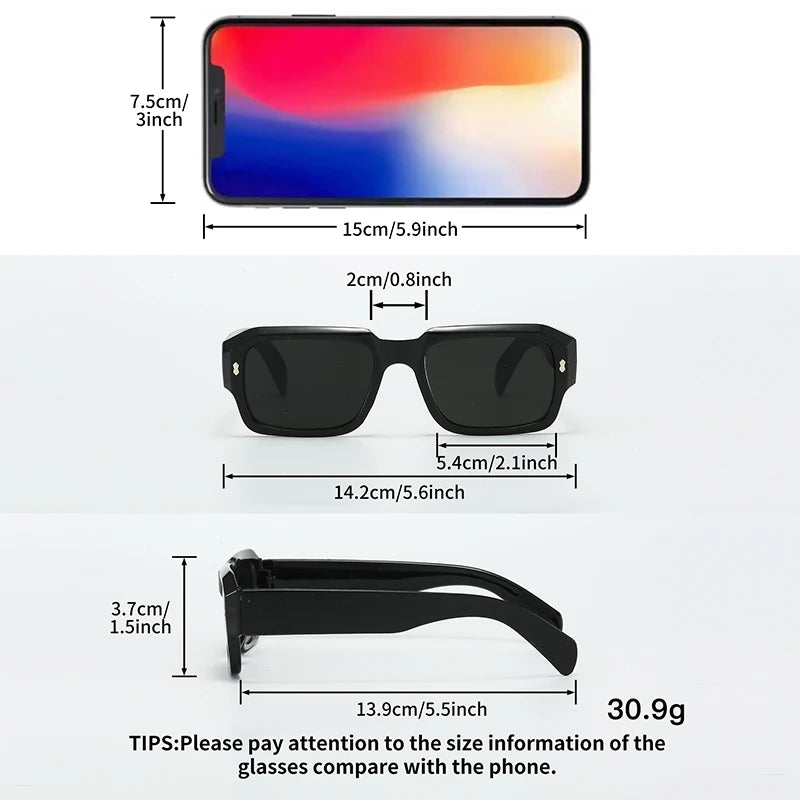 Retro Rectangle Fashion Glasses