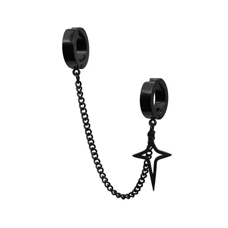 Star & Cross Stainless Steel Non-Piercing Ear Clip