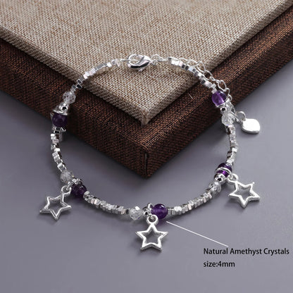 925 Sterling Silver Butterfly Bead String Bracelet for Women