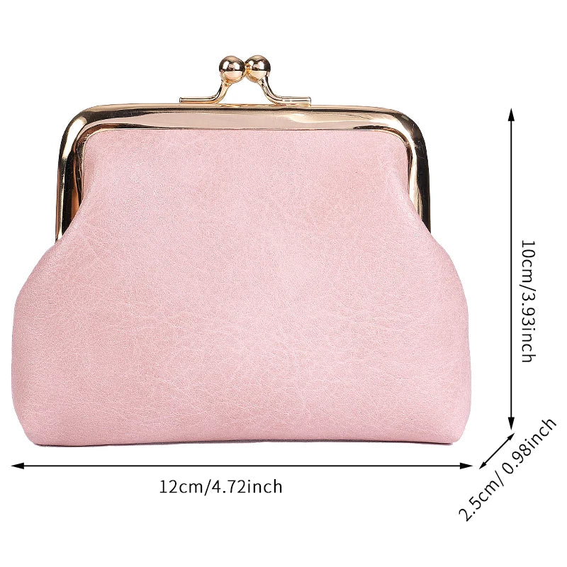 Retro Buckle Candy Colour Short Coin Purse for Women