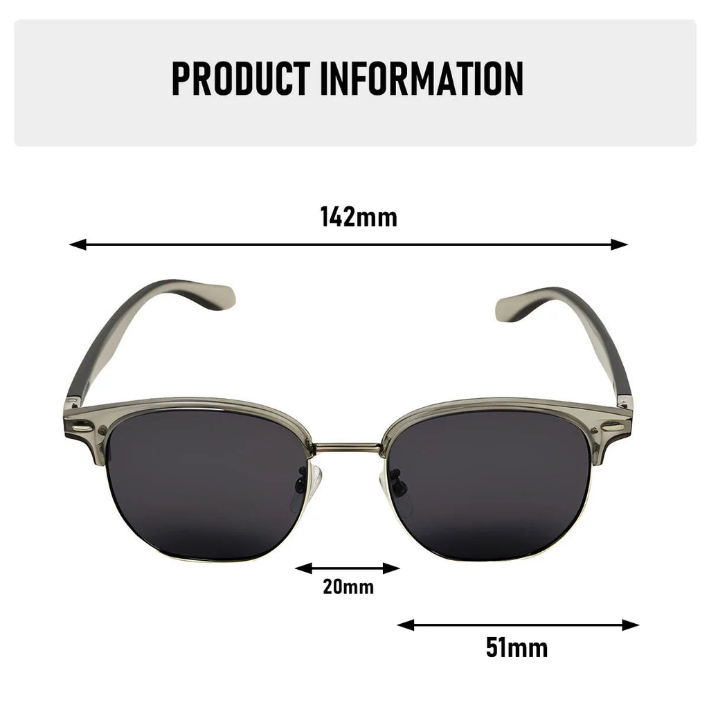 Retro Semi-Rimless Oval Sunglasses