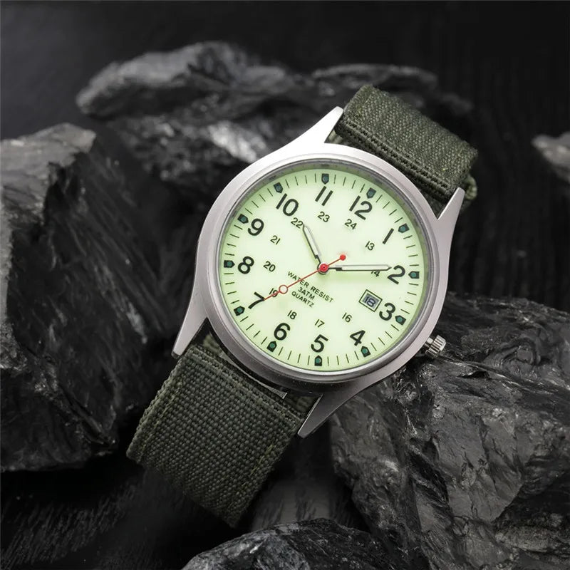 Men's Arabic Dial Quartz Watch with Silicone Strap