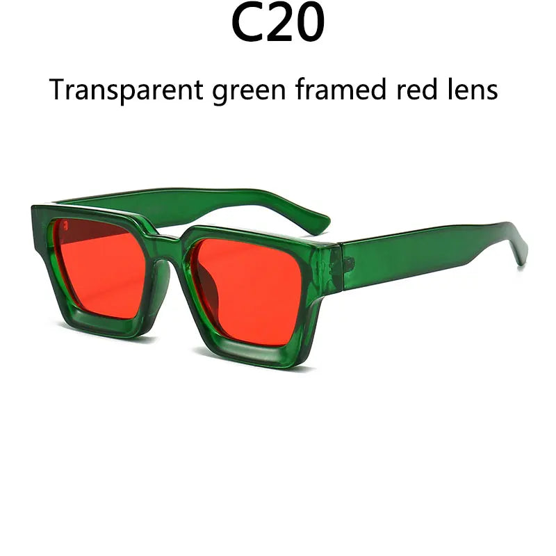 Men's Vintage Square Resin-Lens Sunglasses