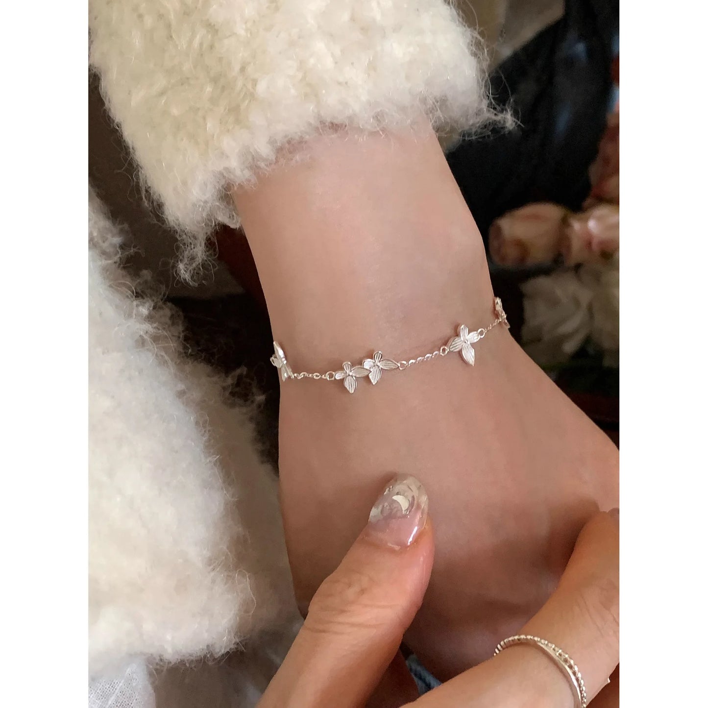 925 Sterling Silver Butterfly Bracelet for Women