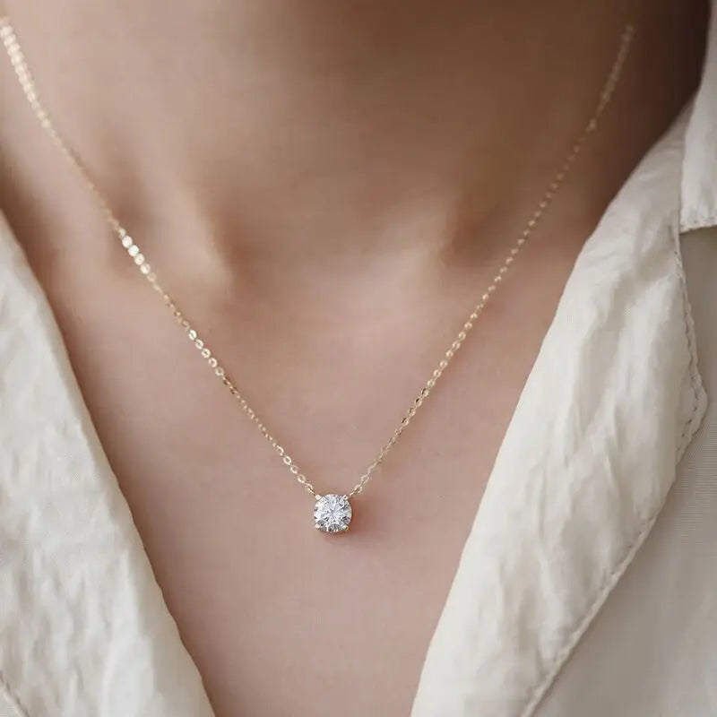 925 Sterling Silver Heart Pendant Adjustable Choker Necklace for Women