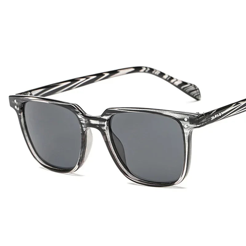 Men's Retro Square Acrylic-Lens Sunglasses