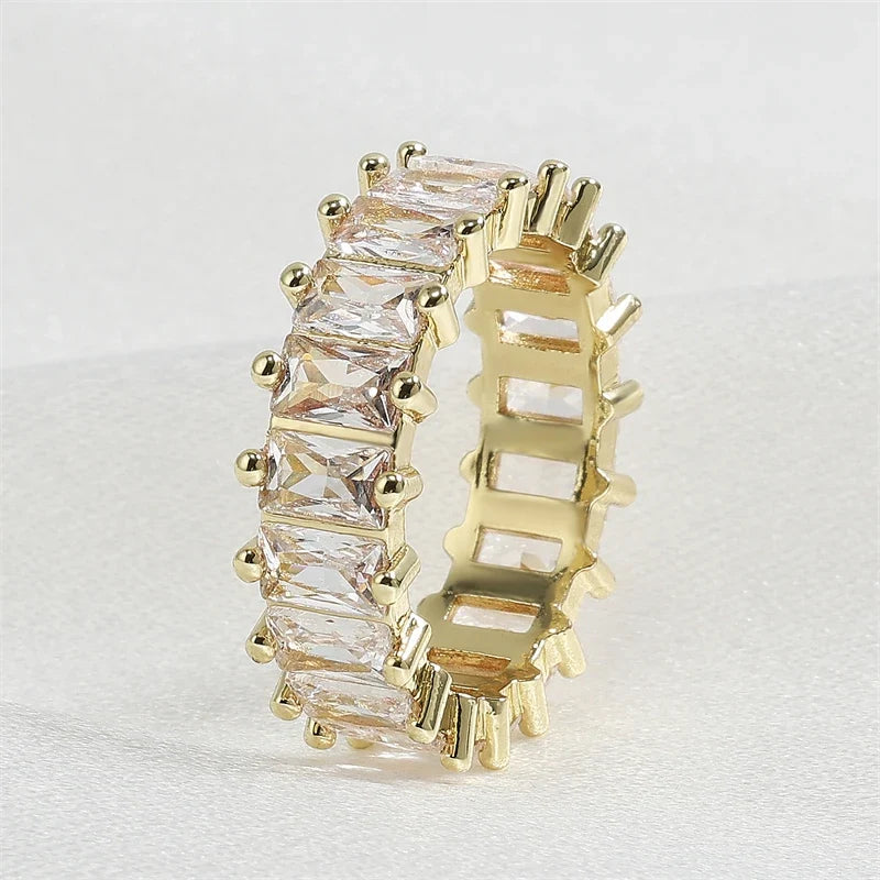 Baguette Cubic Zirconia Ring in 18K Gold for Women