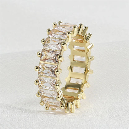 Baguette Cubic Zirconia Ring in 18K Gold for Women
