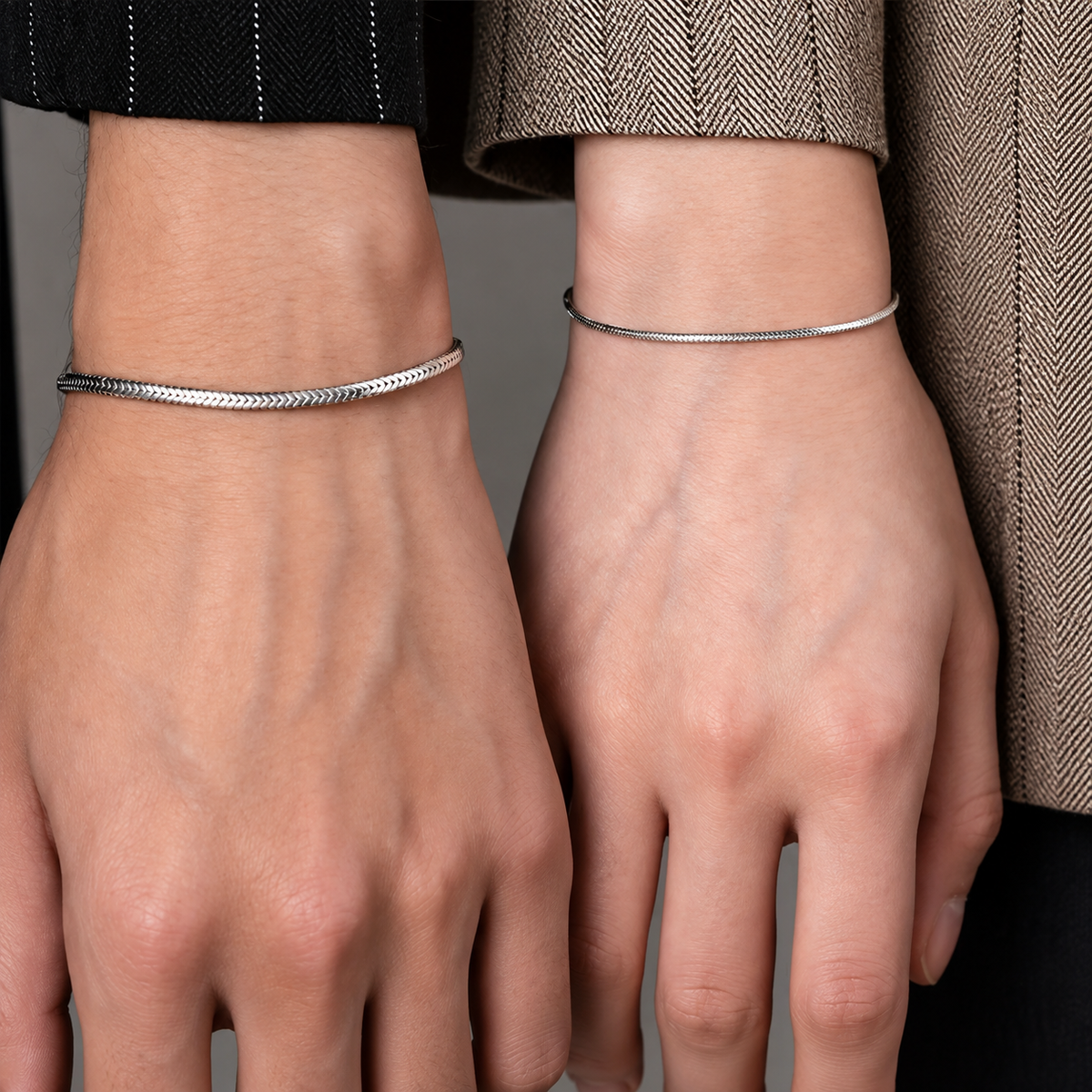 Snake Chain Couple Bracelet Set 2