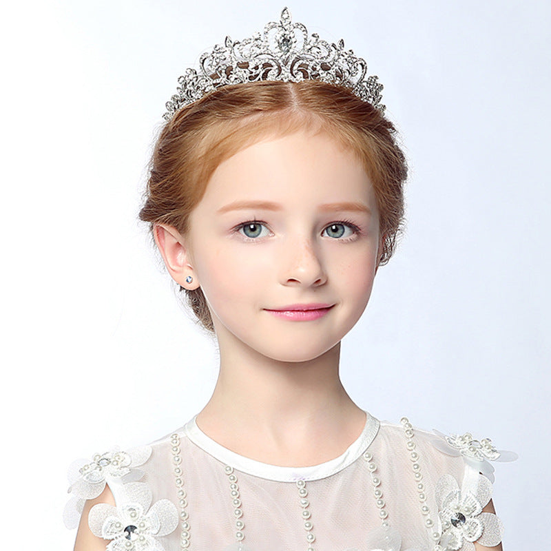 Flower Girl Crown Garland | Crystal Bead Alloy 16cm Adjustable
