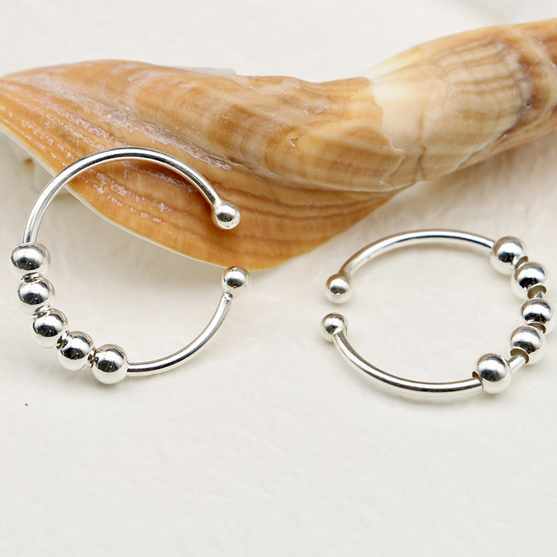 S925 Silver Rotatable Anti-Stress Ring | Adjustable Anxiety Ring