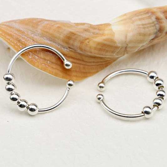 S925 Silver Rotatable Anti-Stress Ring | Adjustable Anxiety Ring
