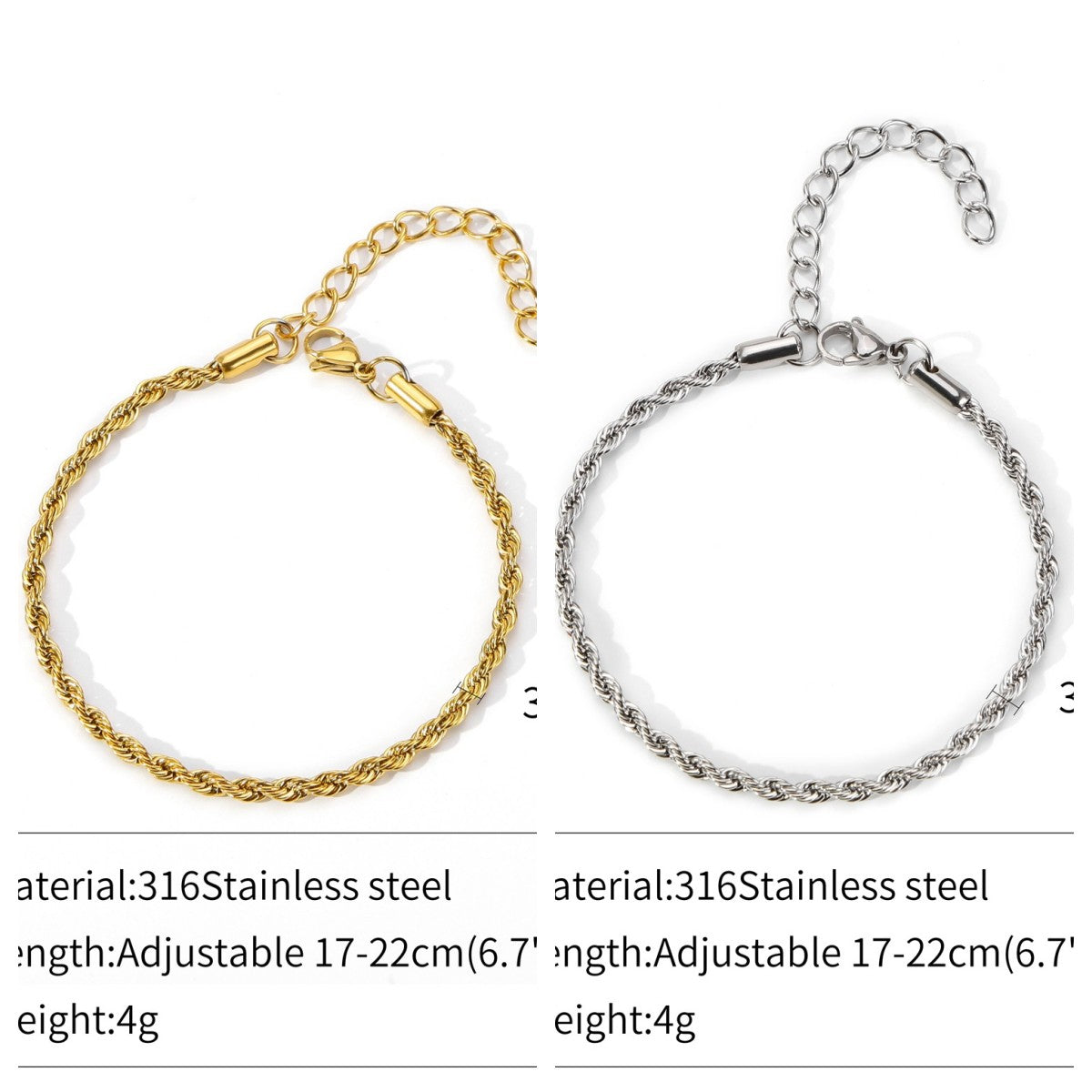 Stainless Steel 18K Cuban Chain Bracelet | Hemp Flower Design