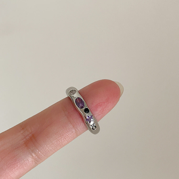 Heart-Shaped Zircon Ring | Real Gold Plated Alloy Oval Star