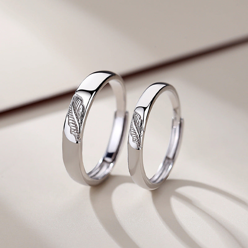 One Leaf Knows Autumn Couple Ring | Sterling Silver Leaf Design