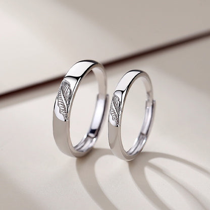 One Leaf Knows Autumn Couple Ring | Sterling Silver Leaf Design