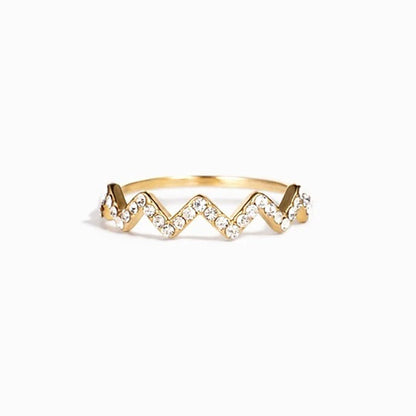Wave Pattern Zircon Ring | Inspirational Gift for Daughter