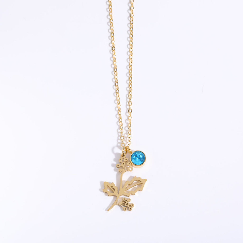 Zircon Birth Flower Pendant Bracelet | Vintage Style