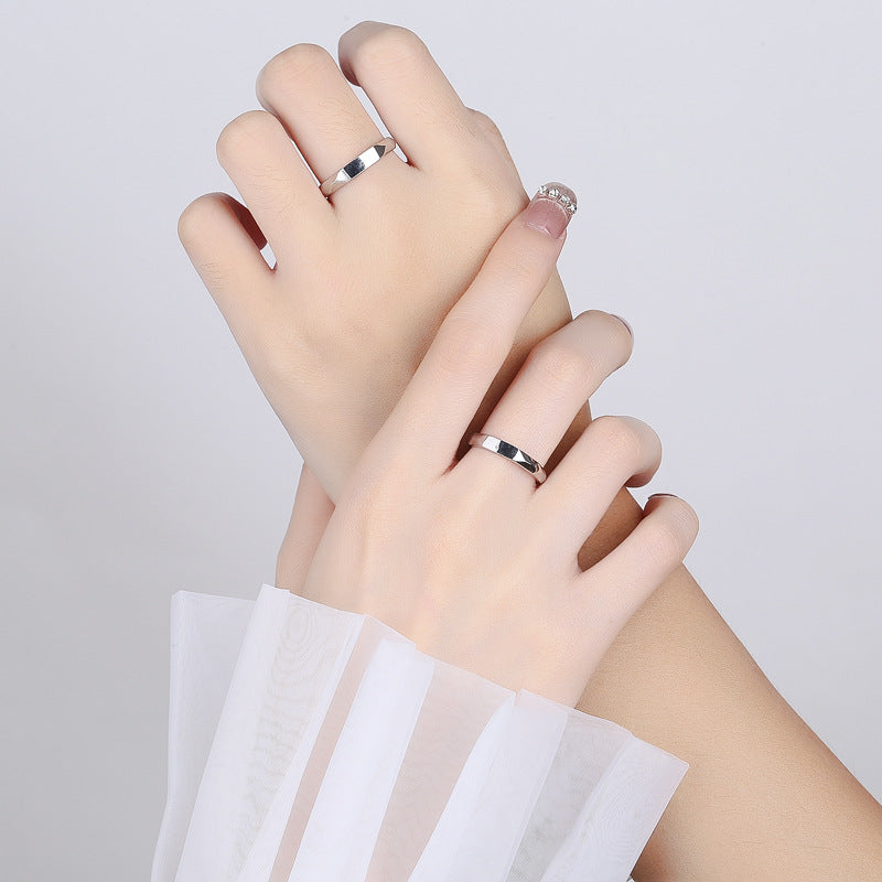 S925 Sterling Silver Hidden Love Pattern Ring | Couple Surprise Ring