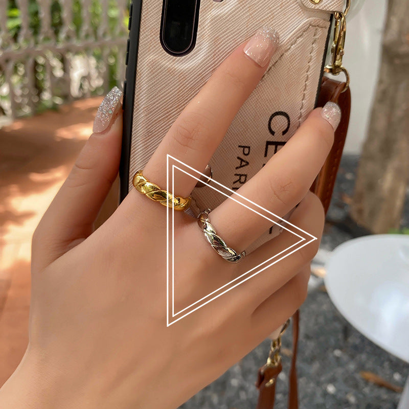 Vintage Chain Tail Ring | Copper Crown Design Adjustable Unisex
