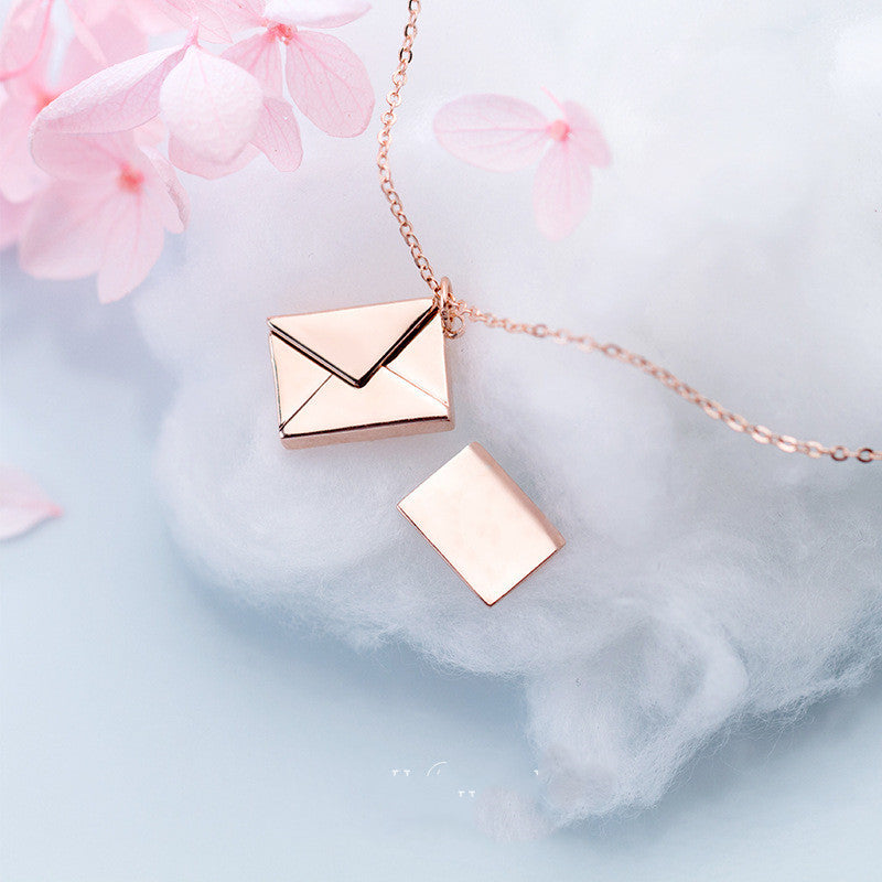 Envelope Love Letter Pendant Necklace for Women