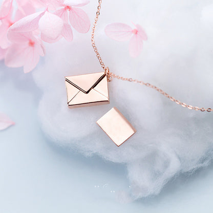 Envelope Love Letter Pendant Necklace for Women