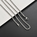 Hip Hop Twisted Rope Chain Necklace in Stainless Steel | Vacuum Plated Gold