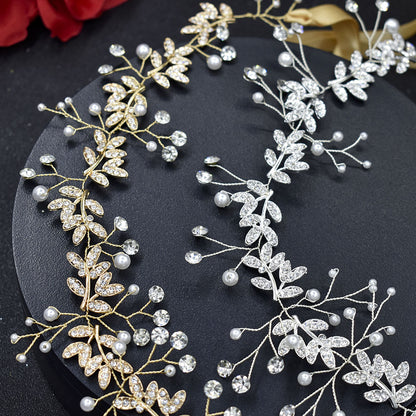 Bridal Wave Hair Hoop | Alloy Rhinestone Silver Gold