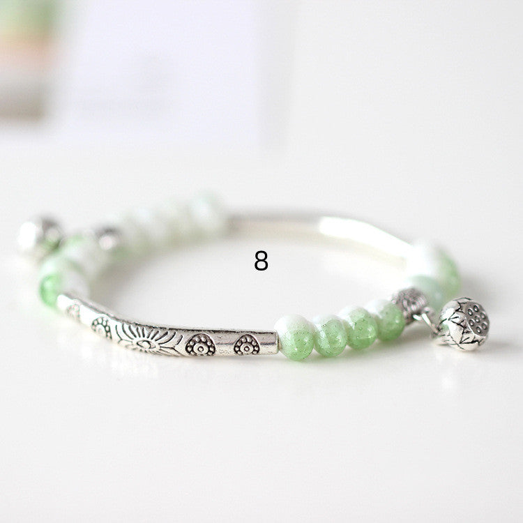 Handmade Ceramic Bead Bracelet for Women