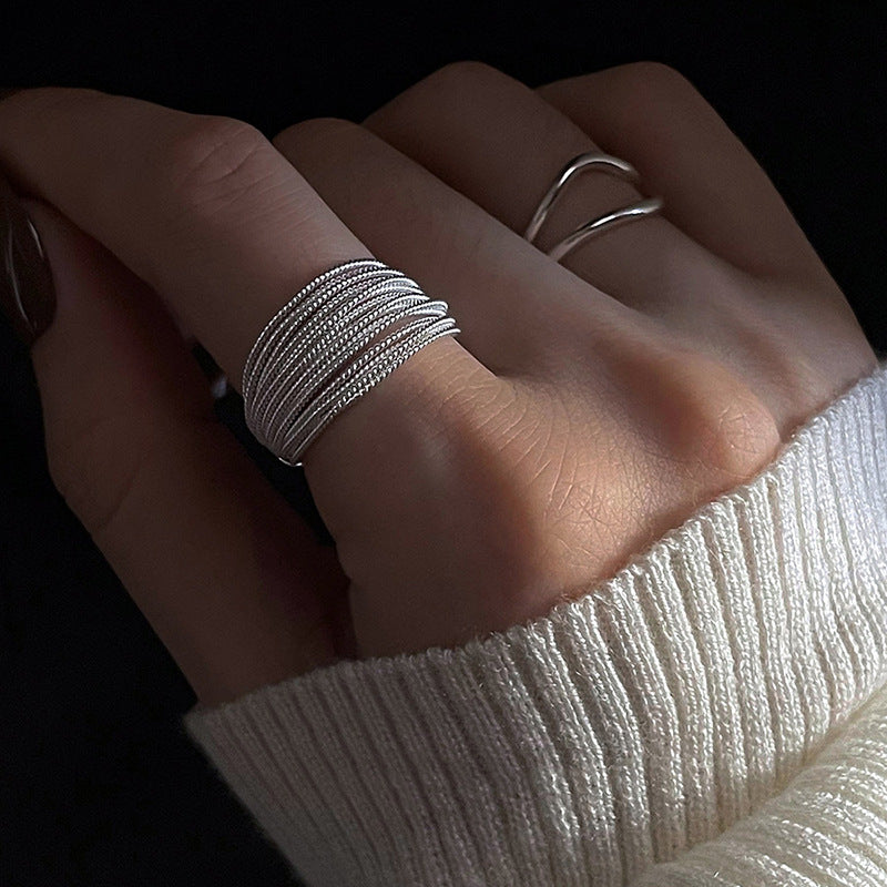 Minimalist Multi-Layer Winding Ring | Copper Adjustable Women's